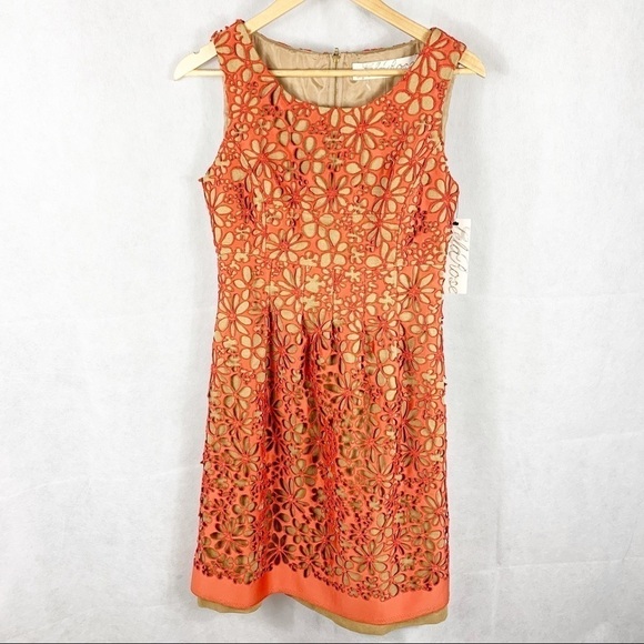 Lela Rose Corded Lace Sheath Dress Size 4